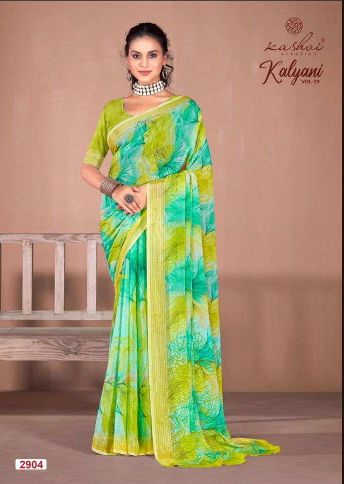 Kalyani Vol 29 By Kashvi Dull Moss Viscose Daily Wear Sarees Wholesale Shop In Surat